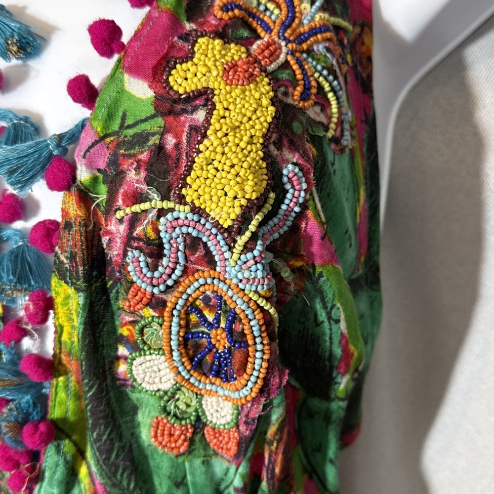 NWT Antica Sartoria Giacomo Cinque Frida Kahlo Boho Maxi Dress Halter Open Back - Picture 2 of 9